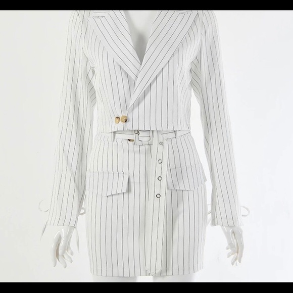 2for$50 Striped Blazer Pencil Skirt Two Piece Set - Picture 5 of 7